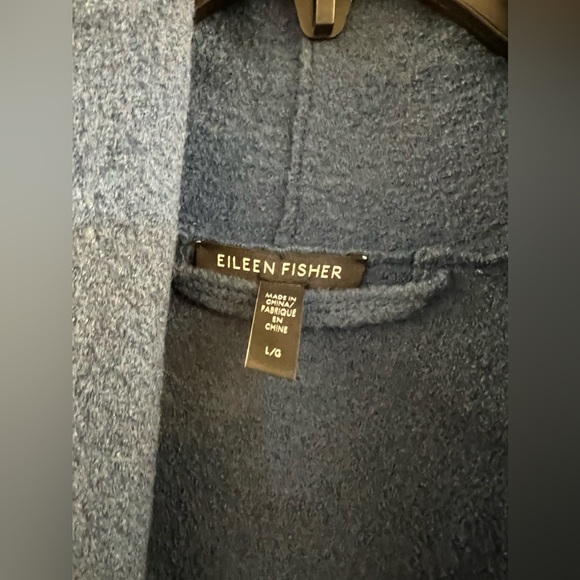 17. EILEEN FISHER High Collar Wool Coat - Picture 11 of 16